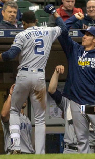 Shields strong, Upton homers and Padres beat Brewers 3-0